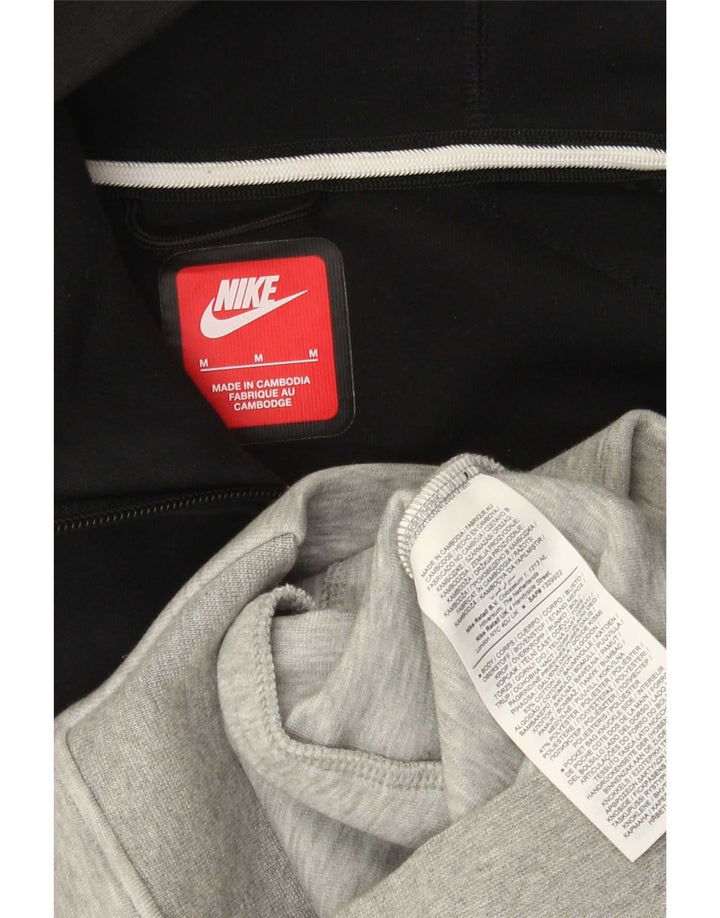 Męski sweter z kapturem i zamkiem Nike, bawełniany, średnioszary, z blokami kolorów