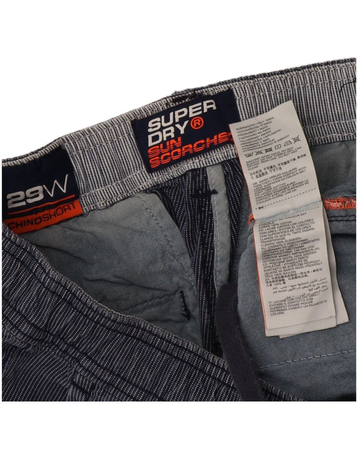 Męskie spodenki Chino SUPERDRY W30 Średni granatowy, bawełniany w prążki