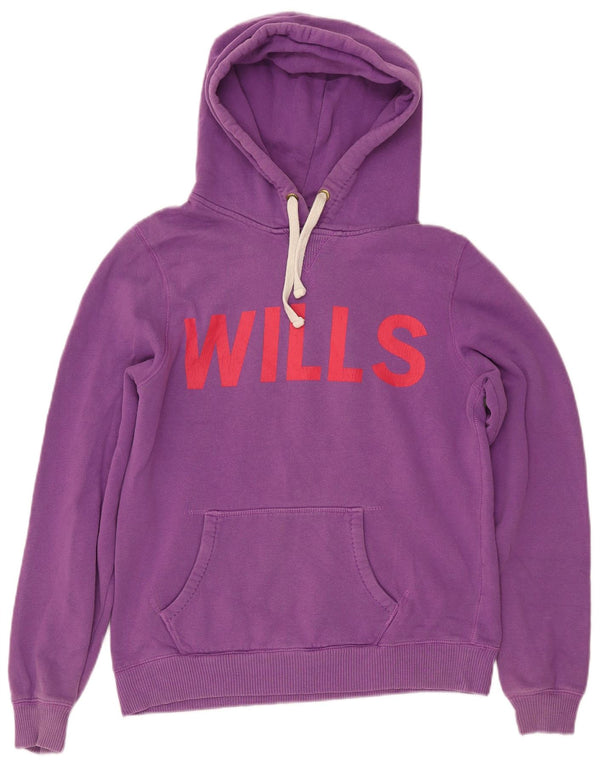 Damski sweter z kapturem i grafiką JACK WILLS UK 14, duży fiolet