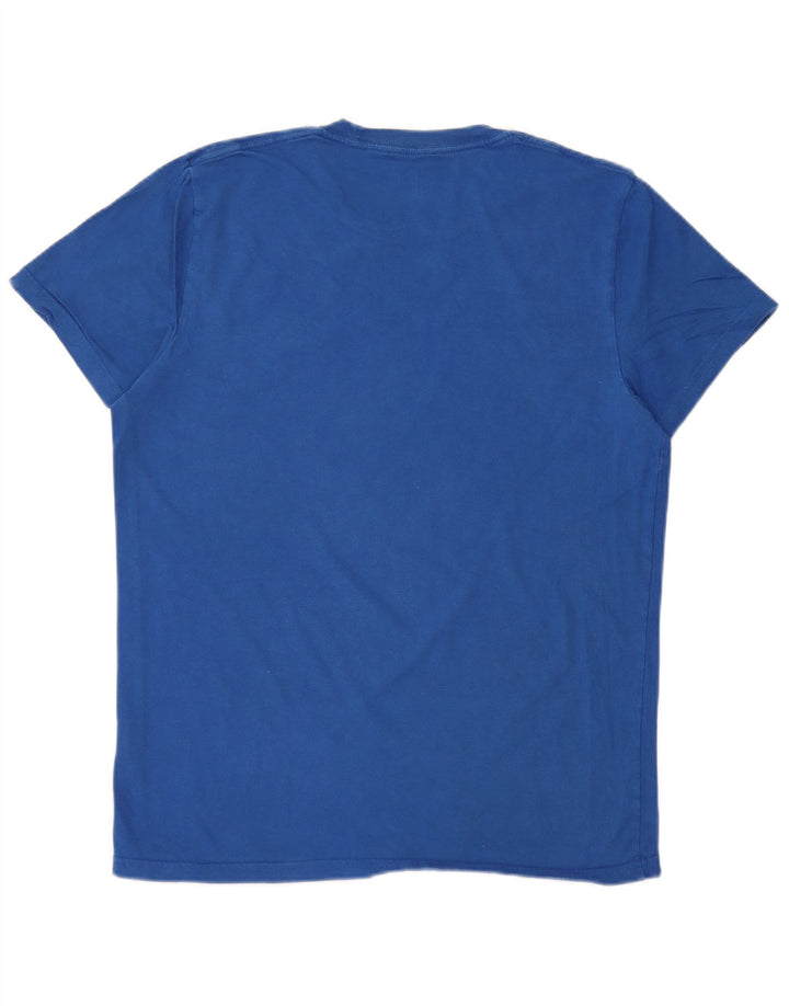 HOLLISTER Męski T-shirt Top Średni Niebieski Bawełniany