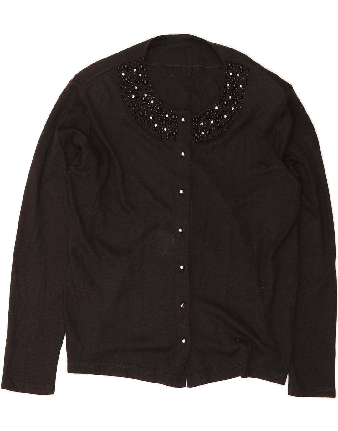 VINTAGE Womens Cardigan Top UK 16 Large Black Vintage Vintage and Second-Hand Vintage from Messina Hembry 