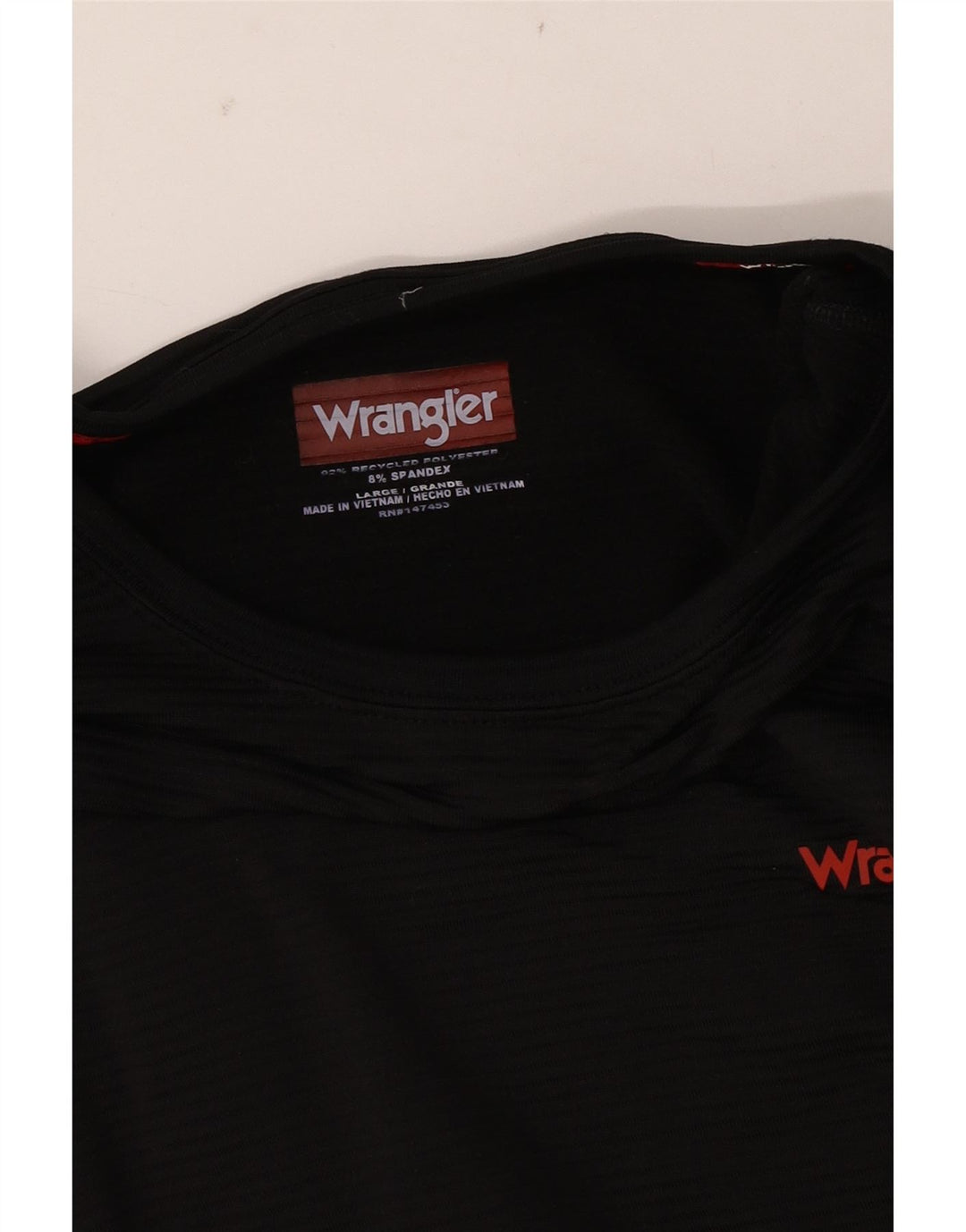 Męski top Wrangler z długim rękawem, duży, czarny, poliestrowy