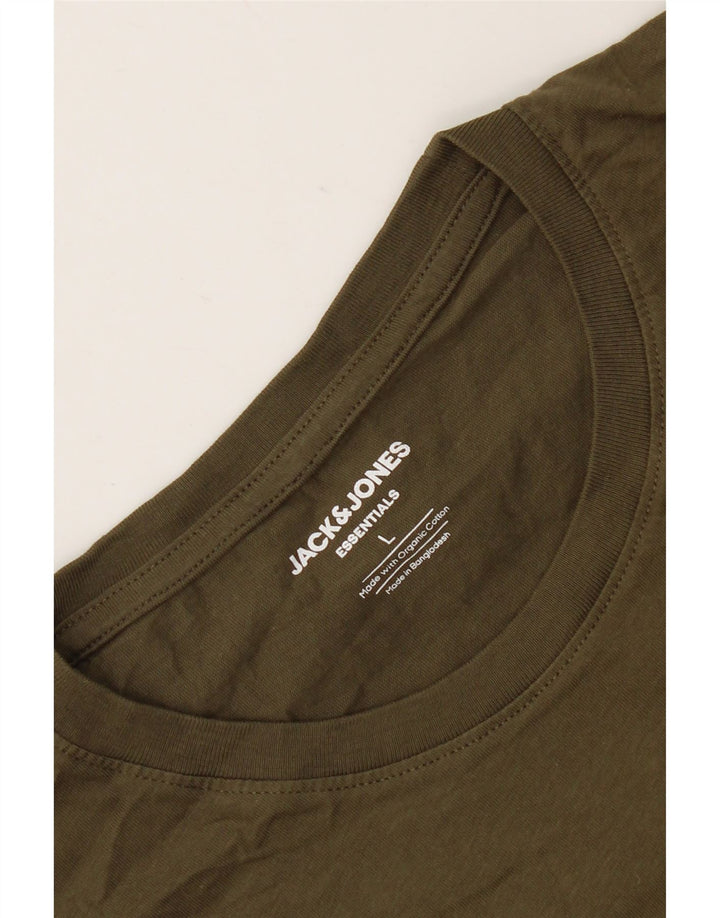 T-shirt męski Jack & Jones, duży, bawełniany khaki