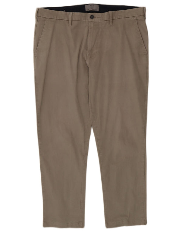 Marks & Spencer Męskie spodnie Chino Slim Fit W36 L26 Beżowa bawełna