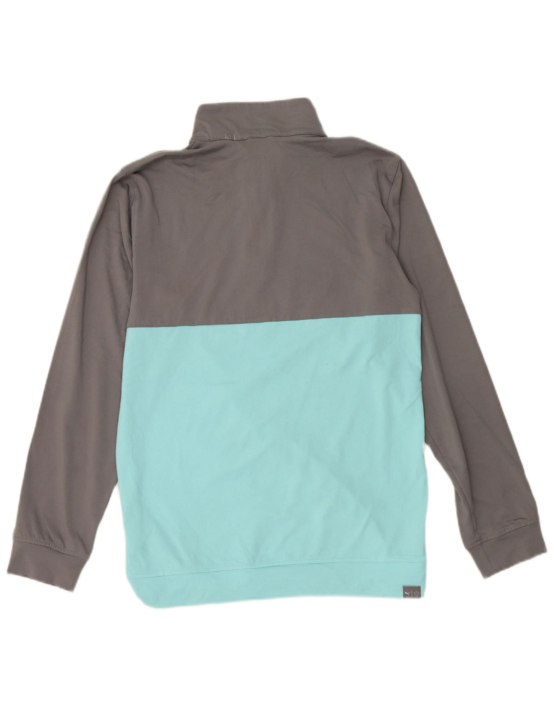 PUMA Mens Zip Neck Sweatshirt Jumper Small Grey Colourblock Polyester