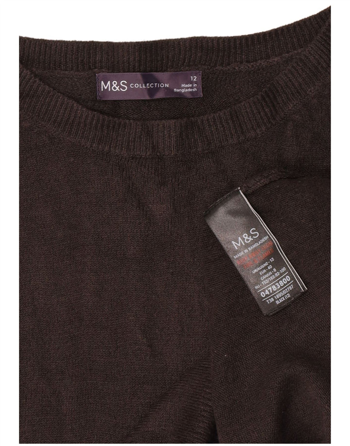 Marks & Spencer Damski sweter z dekoltem w łódkę UK 12 Średni czarny akryl