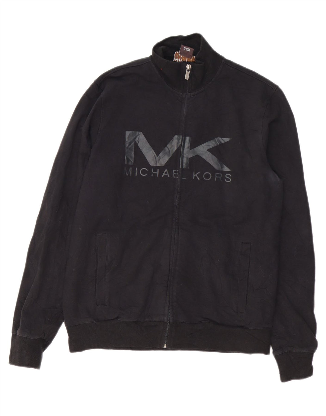 Męska kurtka dresowa Michael Kors z grafiką, średnia czarna, bawełniana
