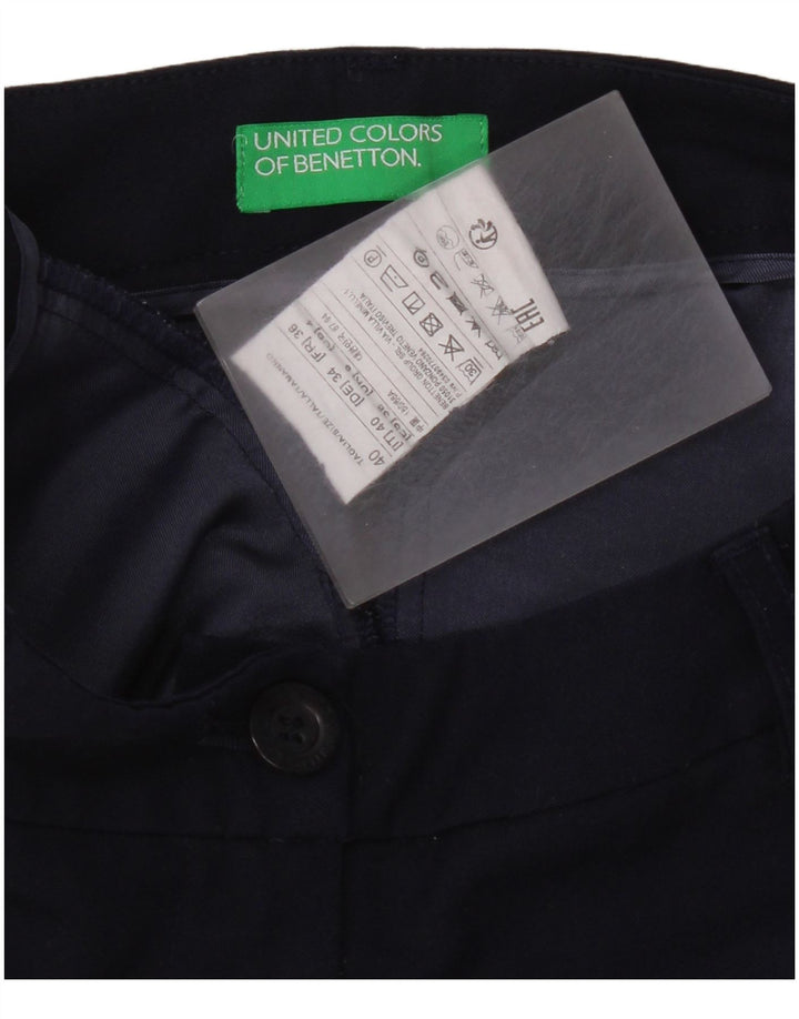 Krótkie spodnie damskie Benetton UK 8 Small W28 L24 Granatowy poliester