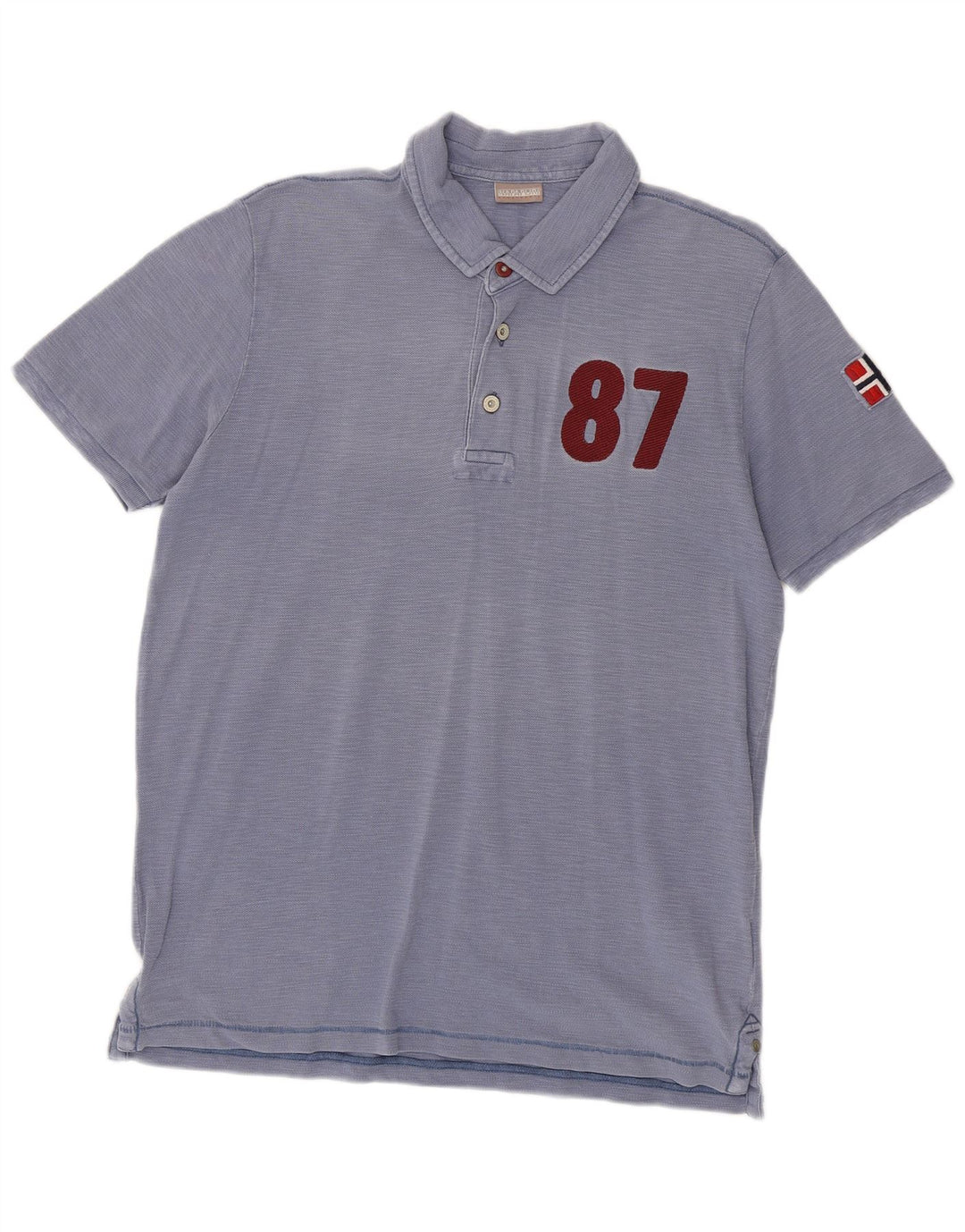 Męska koszulka polo Napapijri Geographic Graphic, duża, niebieska, bawełniana