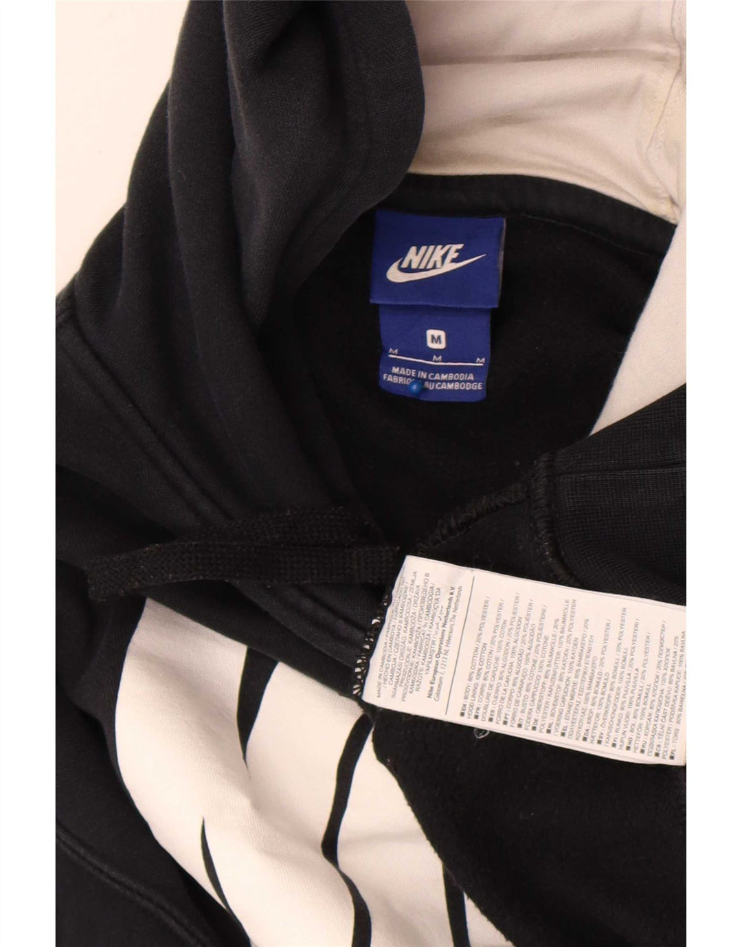Męski sweter z kapturem Nike z grafiką, średni czarny, bawełniany