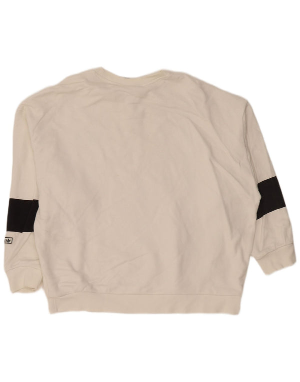 Damska bluza oversize ADIDAS UK 12 w kolorze średniej bieli