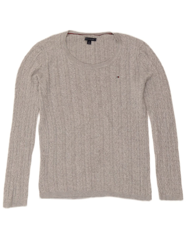 Damski sweter Tommy Hilfiger z dekoltem w łódkę UK 12 Średni szary nakrapiany