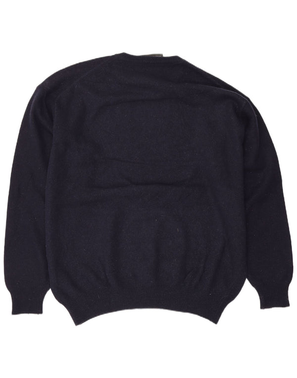 Zara Męski sweter z okrągłym dekoltem XL, granatowy, wełniany