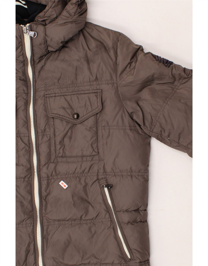 MARINA YACHTING Mens Hooded Padded Jacket IT 50 Large Brown Polyamide Vintage Marina Yachting and Second-Hand Marina Yachting from Messina Hembry 