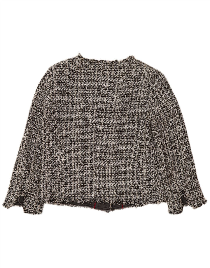 Damska marynarka BENETTON Crop Open UK 10 Small Grey Houndstooth
