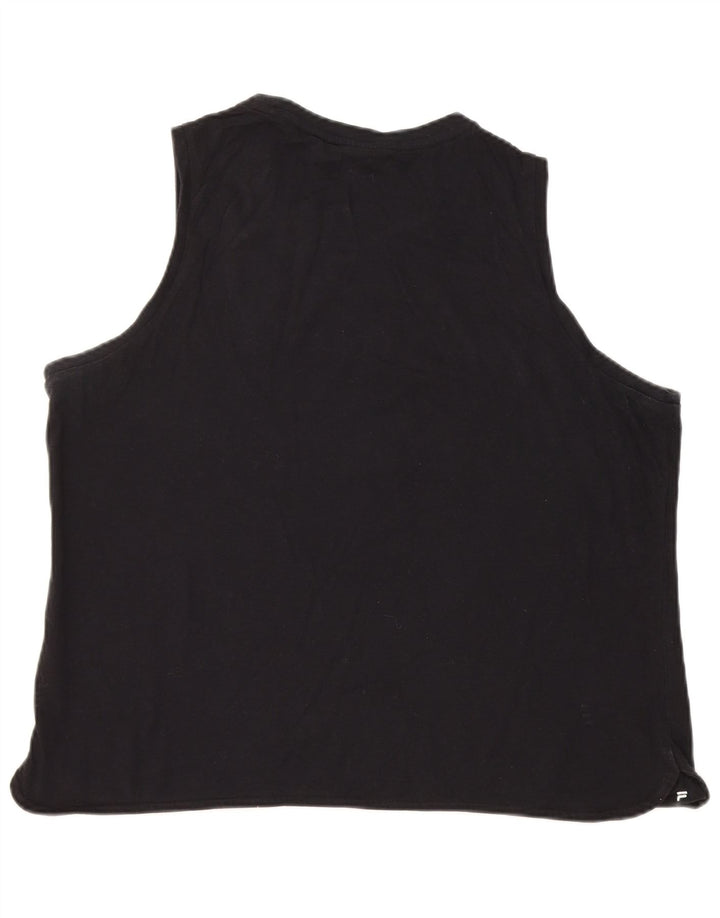 Top damski Fila Vest UK 18 XL, czarny, bawełniany