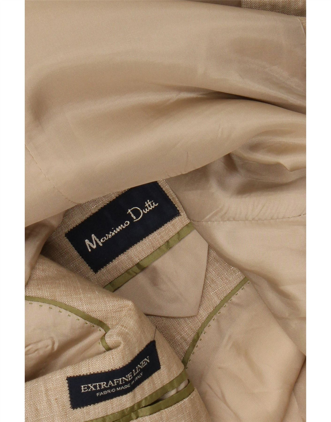 MASSIMO DUTTI Męska marynarka zapinana na 3 guziki UK 38 Średni Beżowy Lniany