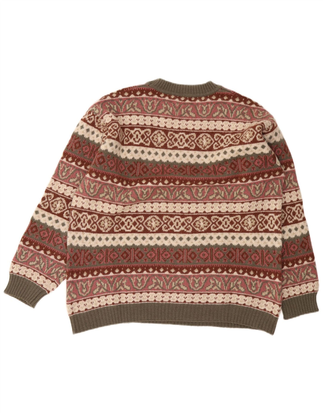 Męski sweter z okrągłym dekoltem Sisley XL, wielokolorowy Fair Isle