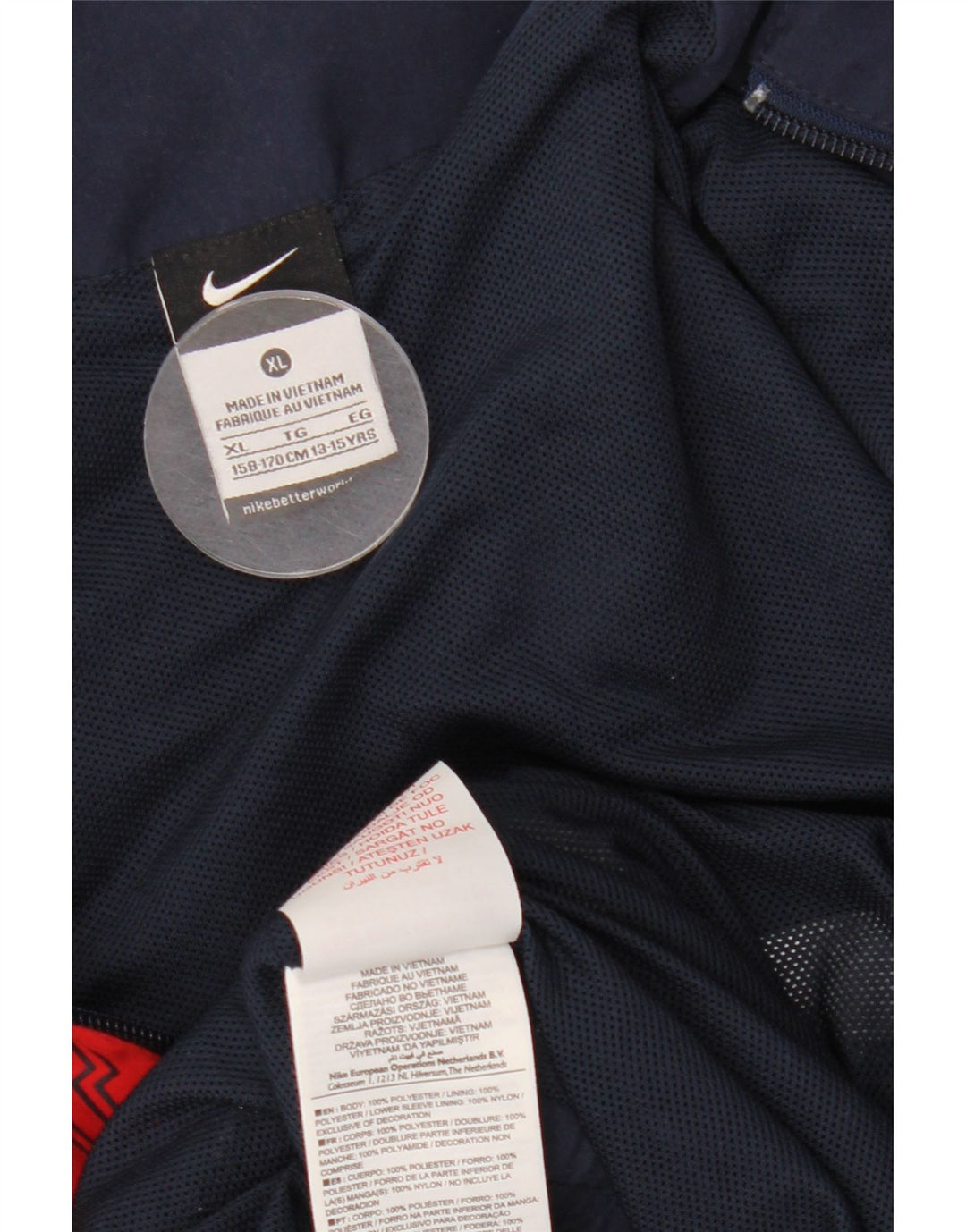 Chłopięca kurtka dresowa NIKE 13-14 lat XL, granatowa, z blokami kolorów