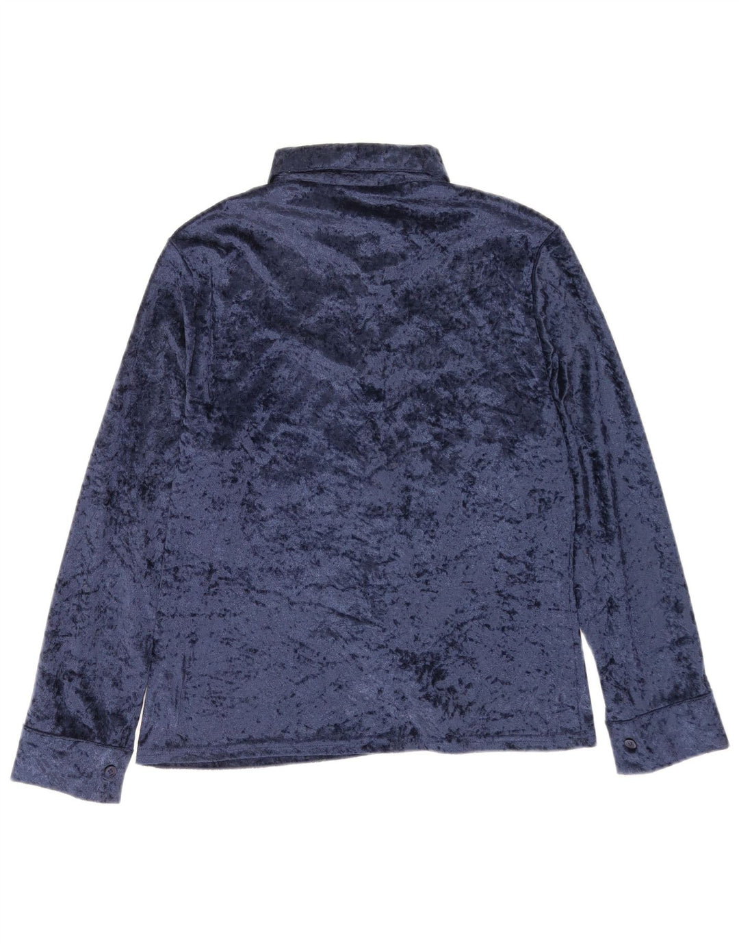 Damska welurowa bluzka koszulowa Central Park IT 46, duży granatowy poliester