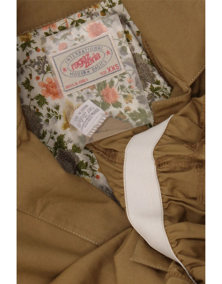 Damska marynarka z 4 guzikami w stylu VINTAGE, rozmiar 6, 2XS, brązowa bawełna