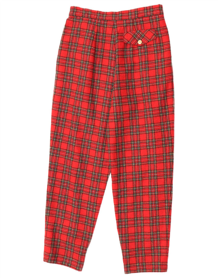 Damskie spodnie Chino VINTAGE W25 L26 w czerwoną kratkę