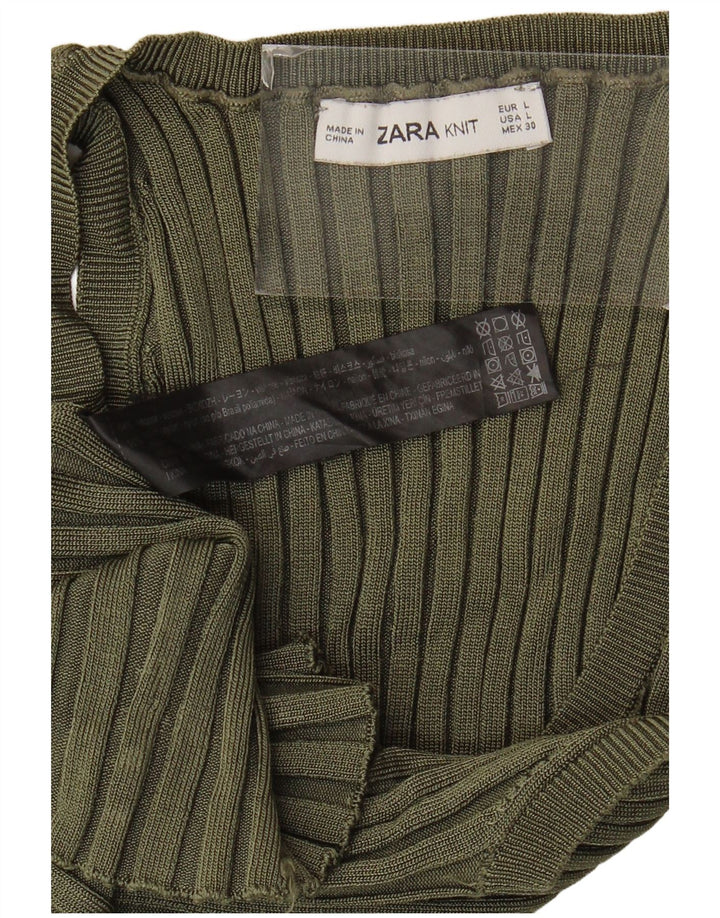 Top damski z kamizelką Zara UK 14 Large, wiskoza khaki