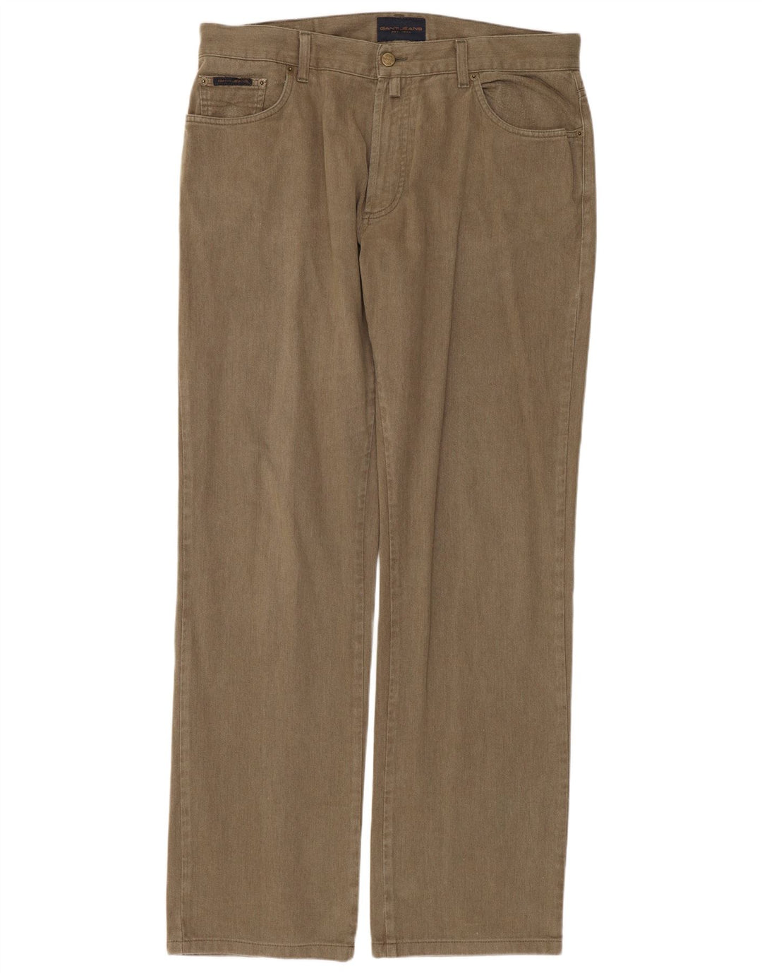 Męskie proste dżinsy GANT o regularnym kroju W36 L32, bawełna khaki