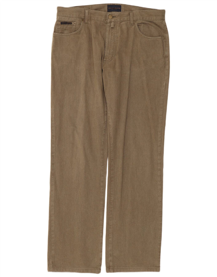 Męskie proste dżinsy GANT o regularnym kroju W36 L32, bawełna khaki