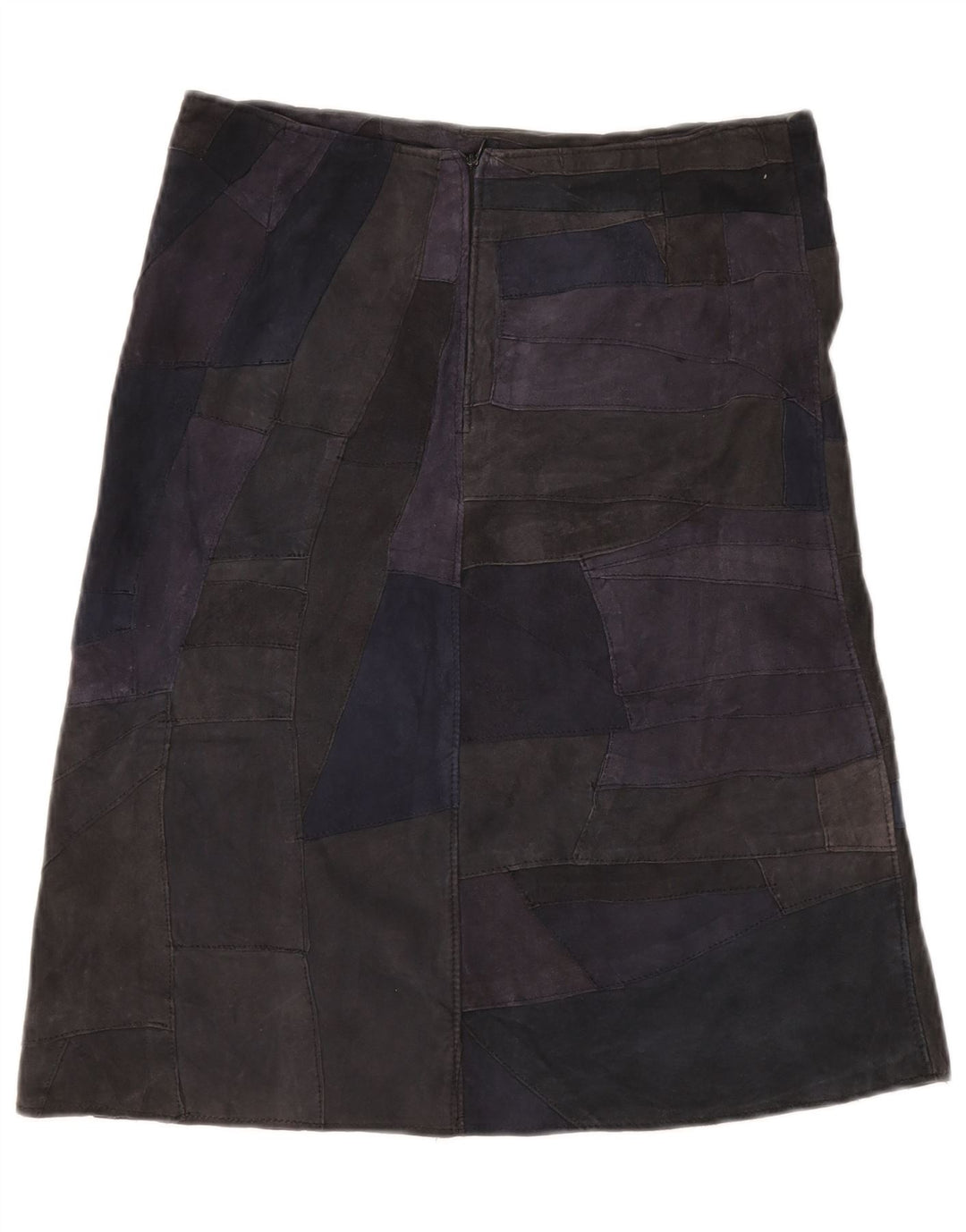 Damska zamszowa spódnica VINTAGE UK 10 Small W28 Wielobarwna patchworkowa skóra