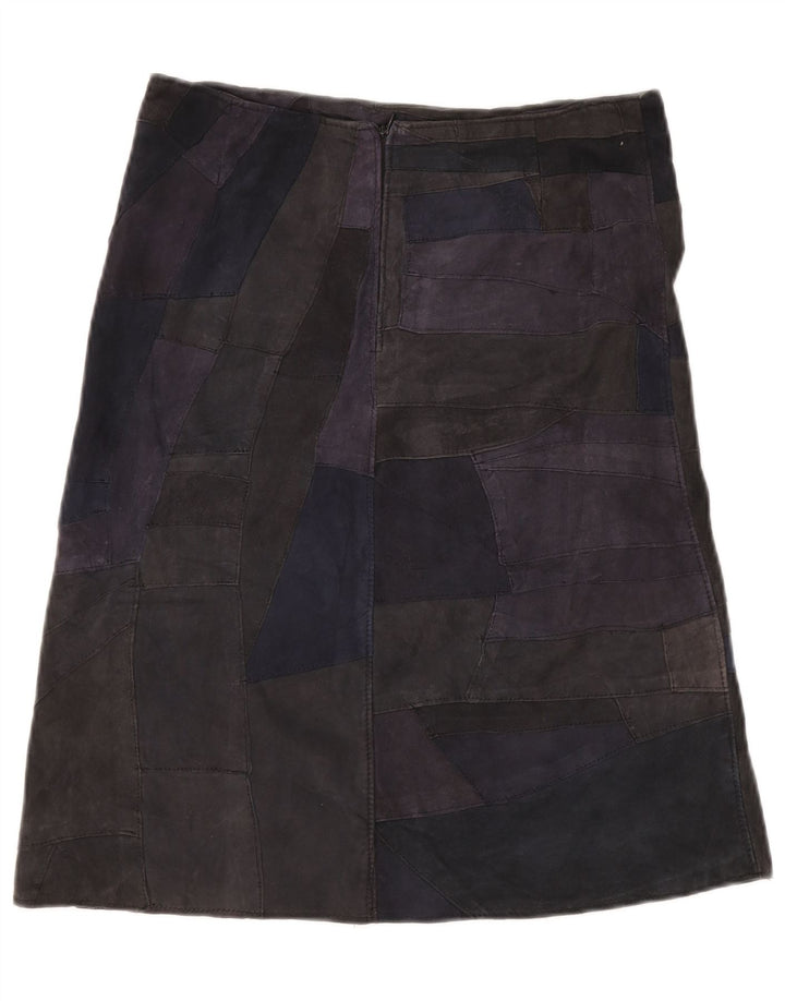 Damska zamszowa spódnica VINTAGE UK 10 Small W28 Wielobarwna patchworkowa skóra