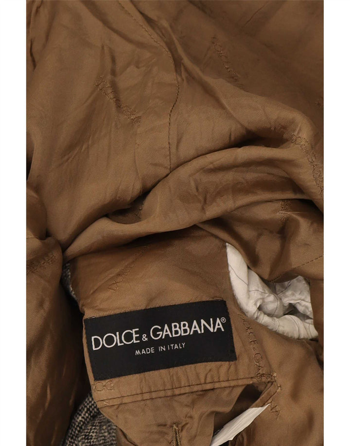 Męska marynarka zapinana na 1 guzik Dolce & Gabbana IT 52 XL Szara wełniana nakrapiana