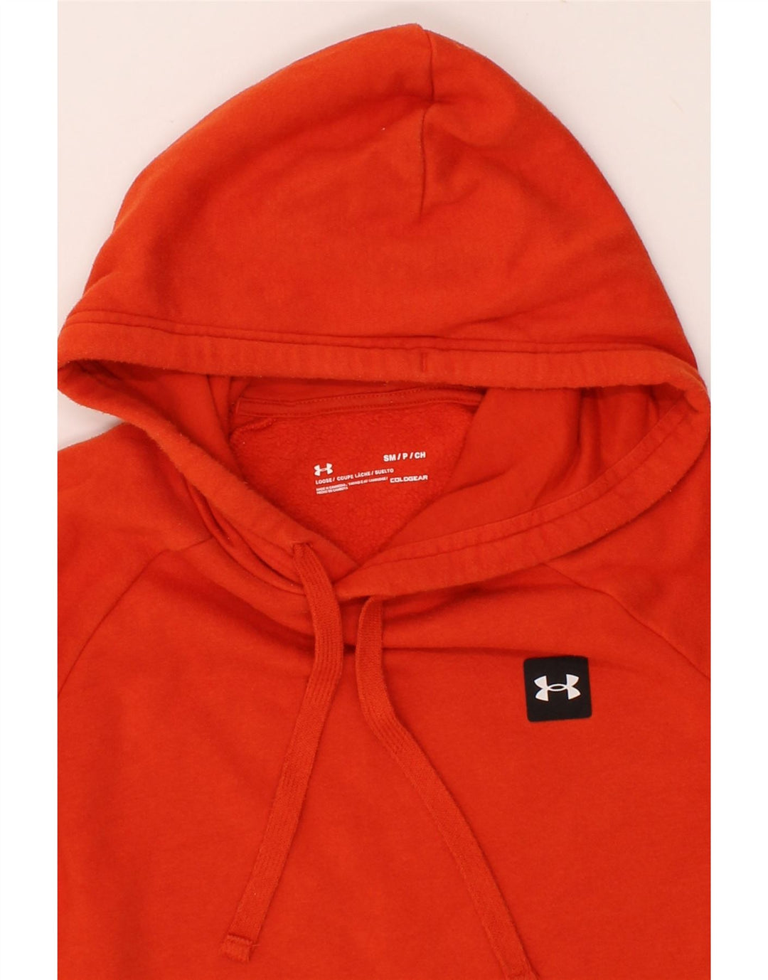 UNDER ARMOUR Mens Cold Gear Hoodie Jumper Small Red Cotton Vintage Under Armour and Second-Hand Under Armour from Messina Hembry 