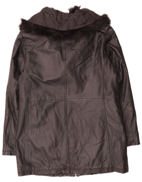 Damski płaszcz skórzany Wallis oversize UK 10, mały, czarny