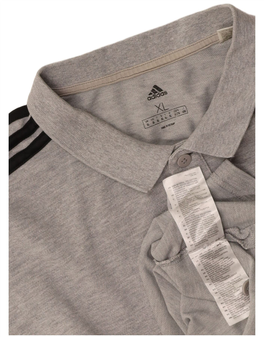 ADIDAS Mens Polo Shirt XL Grey Cotton