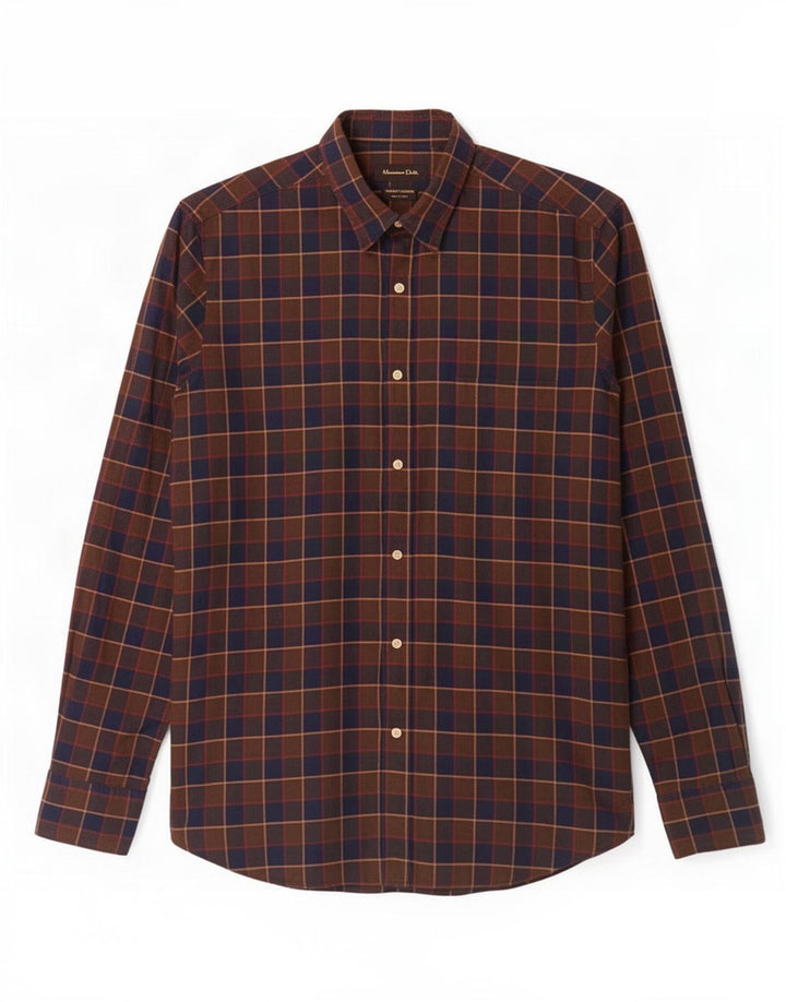 Koszula męska Massimo Dutti w dużą brązową kratkę