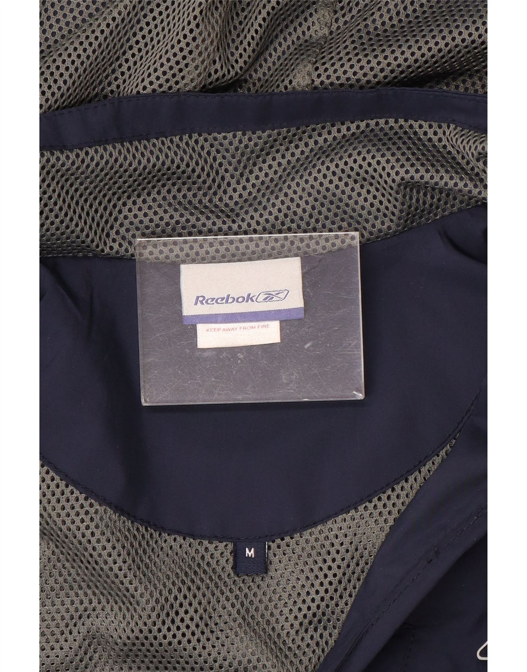 Męska kurtka wiatrówka Reebok z kapturem i zamkiem UK 38, średnia granatowa sportowa