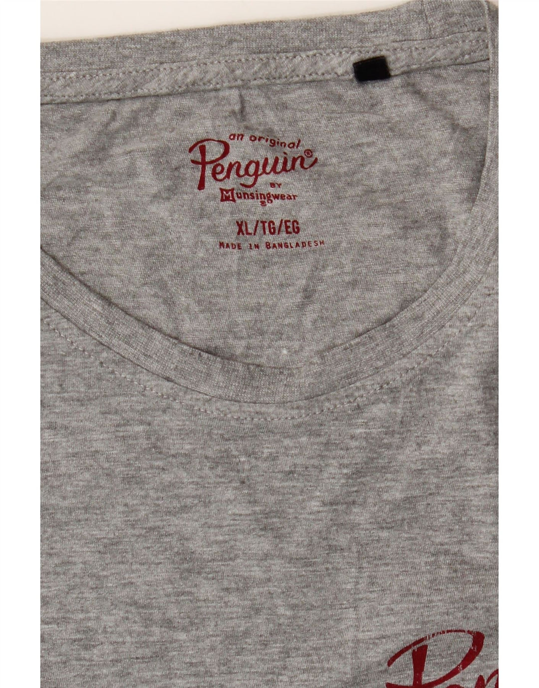 PENGUIN Mens Graphic T-Shirt Top XL Grey Cotton Vintage Penguin and Second-Hand Penguin from Messina Hembry 