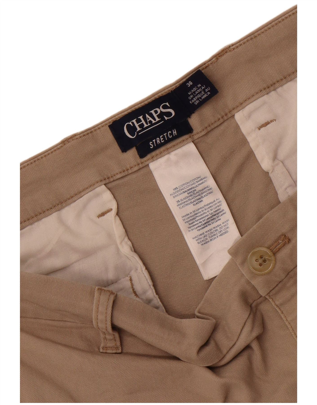 Męskie spodenki Chino Chaps W36, duże, beżowe, bawełniane
