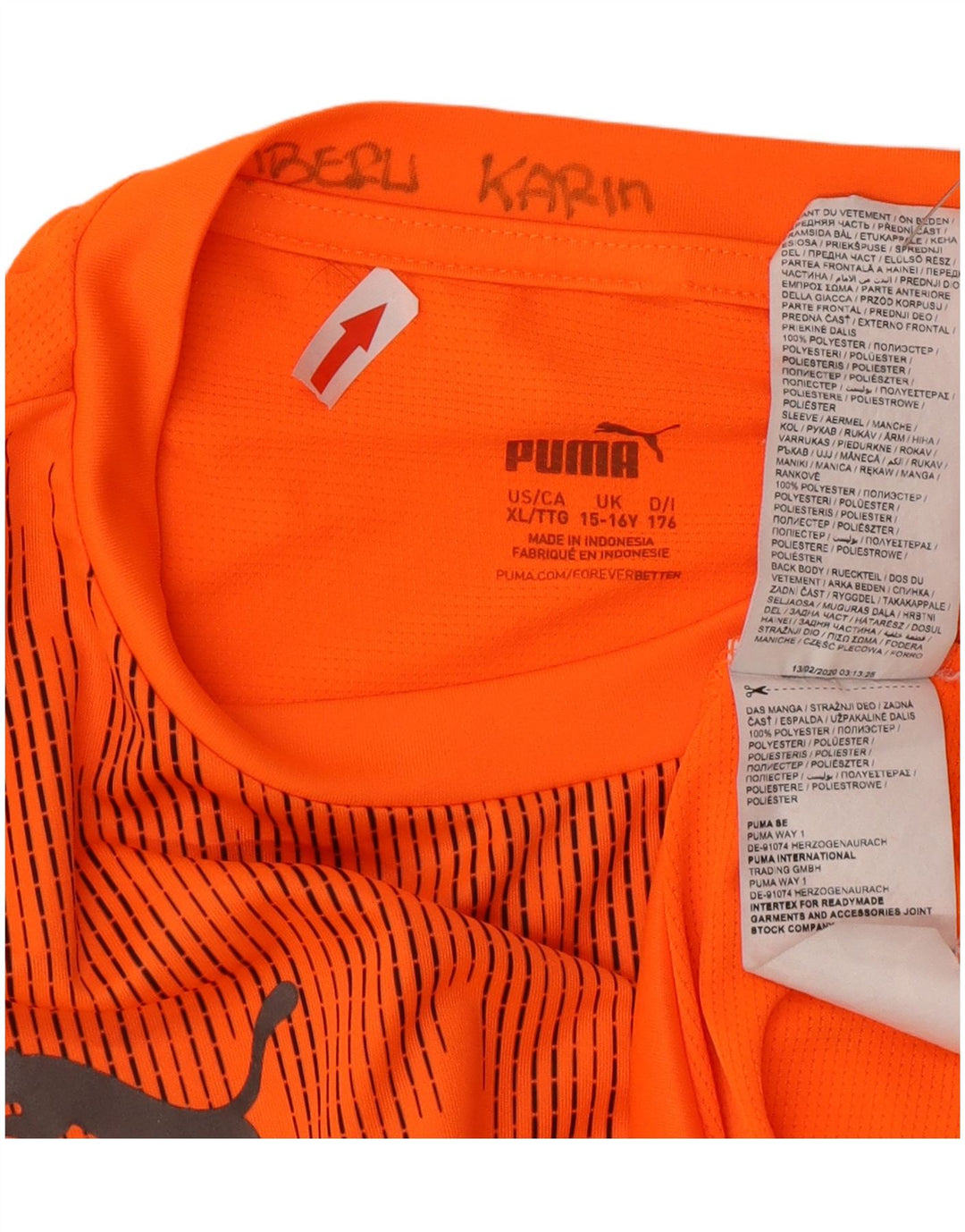 T-shirt chłopięcy Puma 15-16 lat XL, pomarańczowy, geometryczny poliester