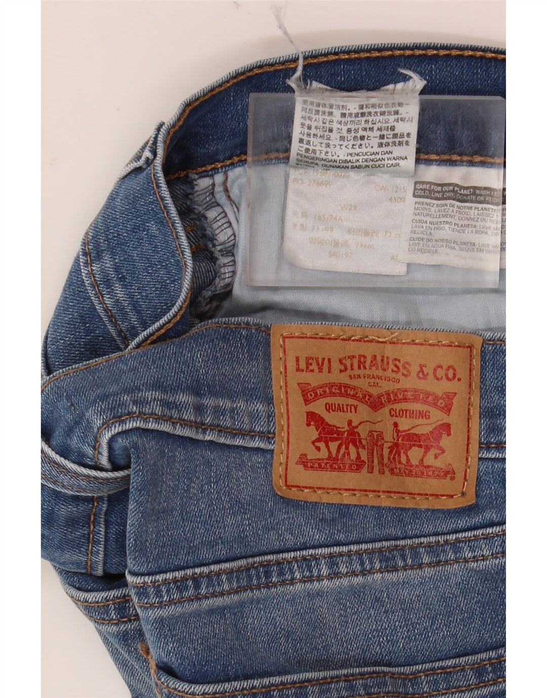 Damskie spodenki jeansowe Levi's W29 Średni niebieski, bawełniany