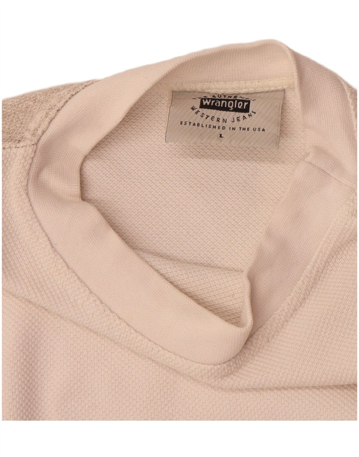 Męski top graficzny Wrangler z długim rękawem, duży, biały