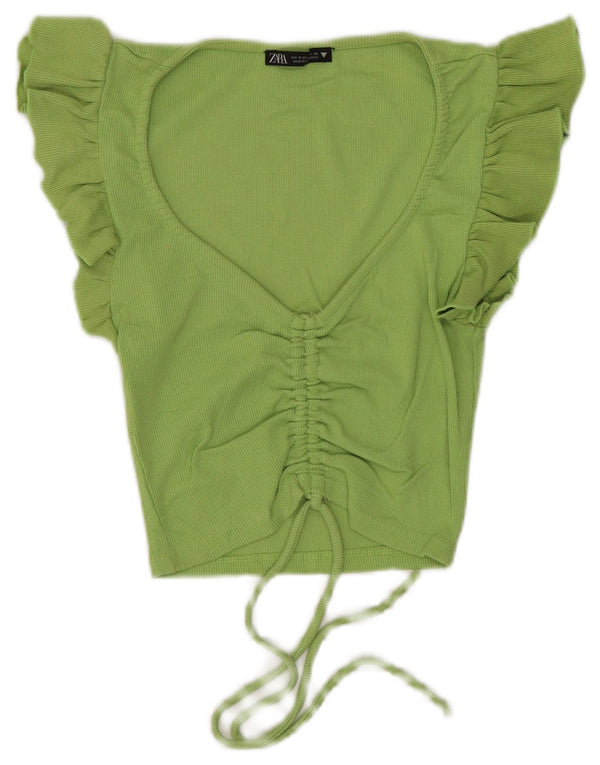Damska bluzka Zara Crop Top UK 8 Small Green