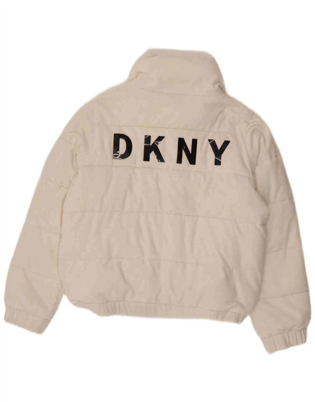 Damska ocieplana kurtka Dkny Graphic UK 16, duża, biała bawełna