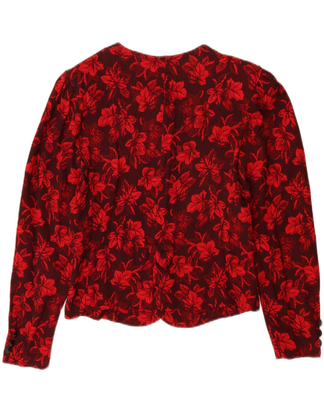 Damski kardigan w stylu vintage IT 44 Średni czerwony kwiatowy wiskoza
