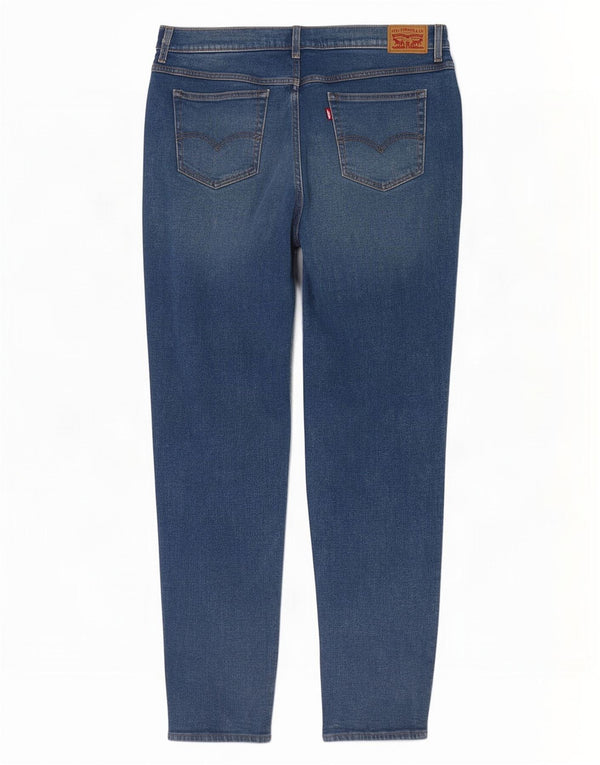 Damskie jeansy Levi's Mom Jean z wysokim stanem, zwężane W34 L28, niebieska bawełna