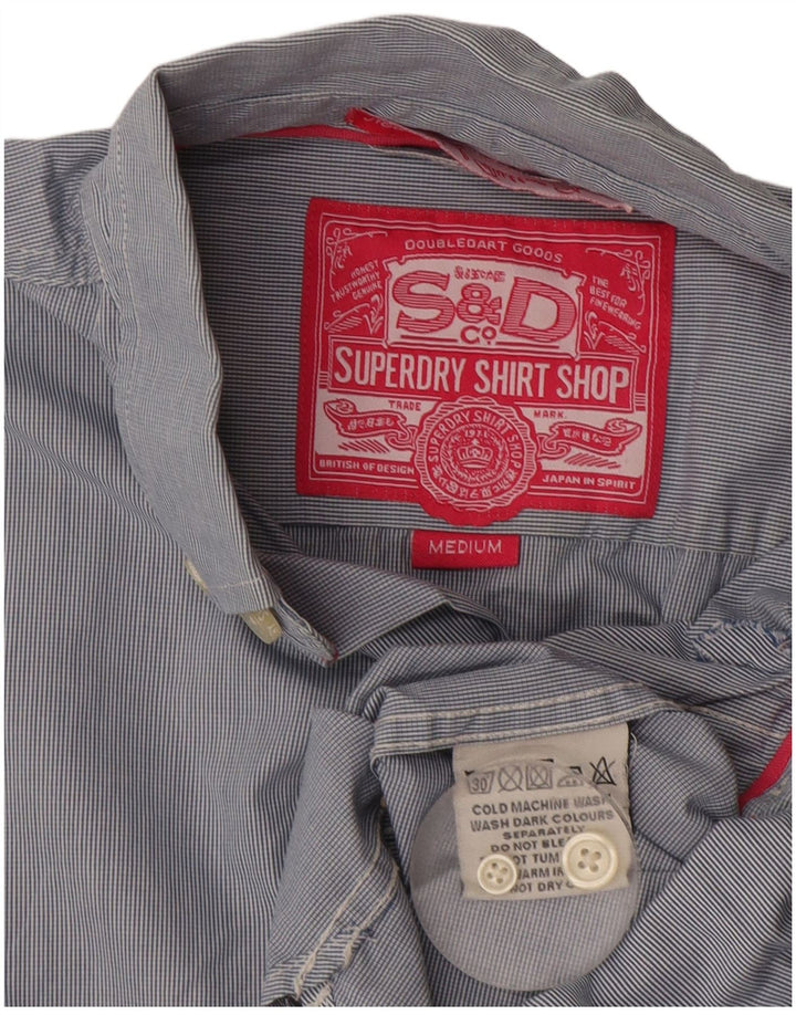Koszula męska Superdry, bawełniana, w średnie niebieskie prążki
