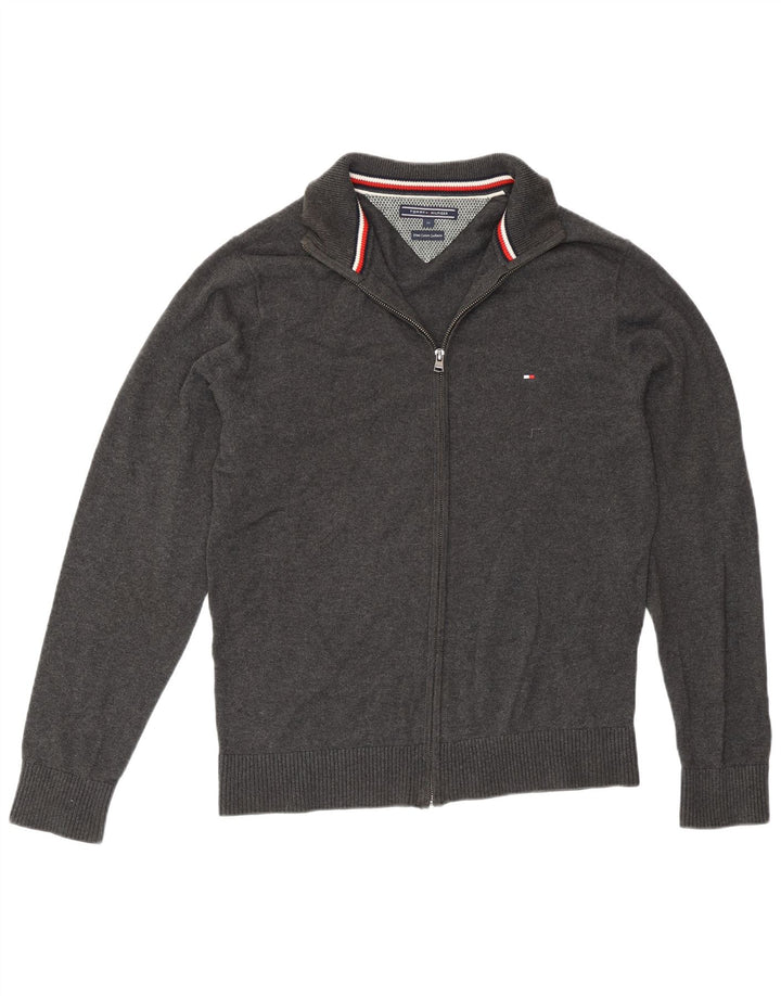 Męski sweter rozpinany Tommy Hilfiger z pełnym zamkiem, średnioszary, bawełniany
