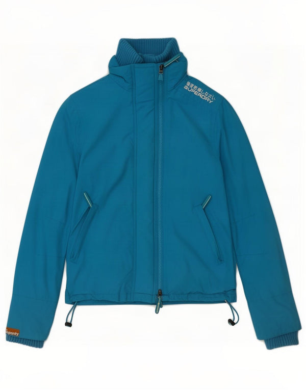 Damska kurtka przeciwdeszczowa Superdry UK 10 Small Blue Nylon