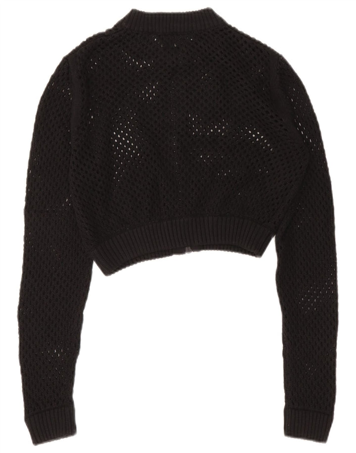 Sweter damski Zara Crop Prześwitujący sweter UK 12 Średni czarny